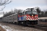 Outbound commuter approaches the station